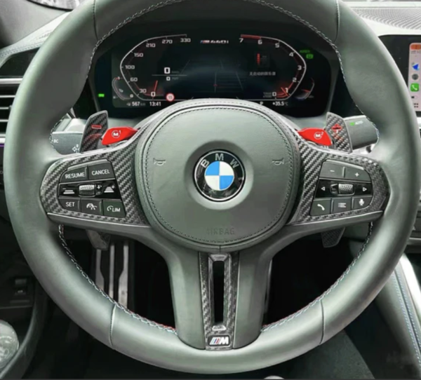 BMW G80/G81/G82/G83/G87 G20 G30 Carbon Fiber Steering Wheel Trim - Image 3